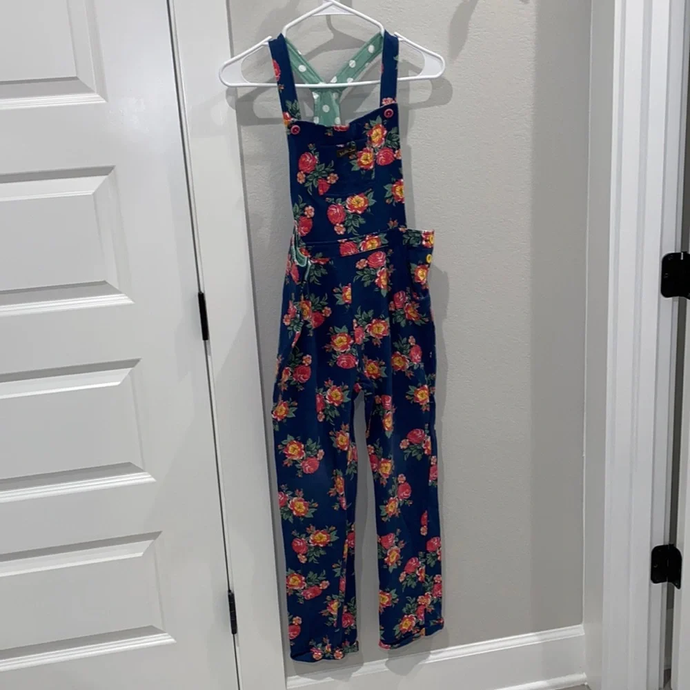 EUC Matilda Jane Clothing Size 14 Teen Tween Floral Flower Overalls MJC 2018 - Picture 1 of 11